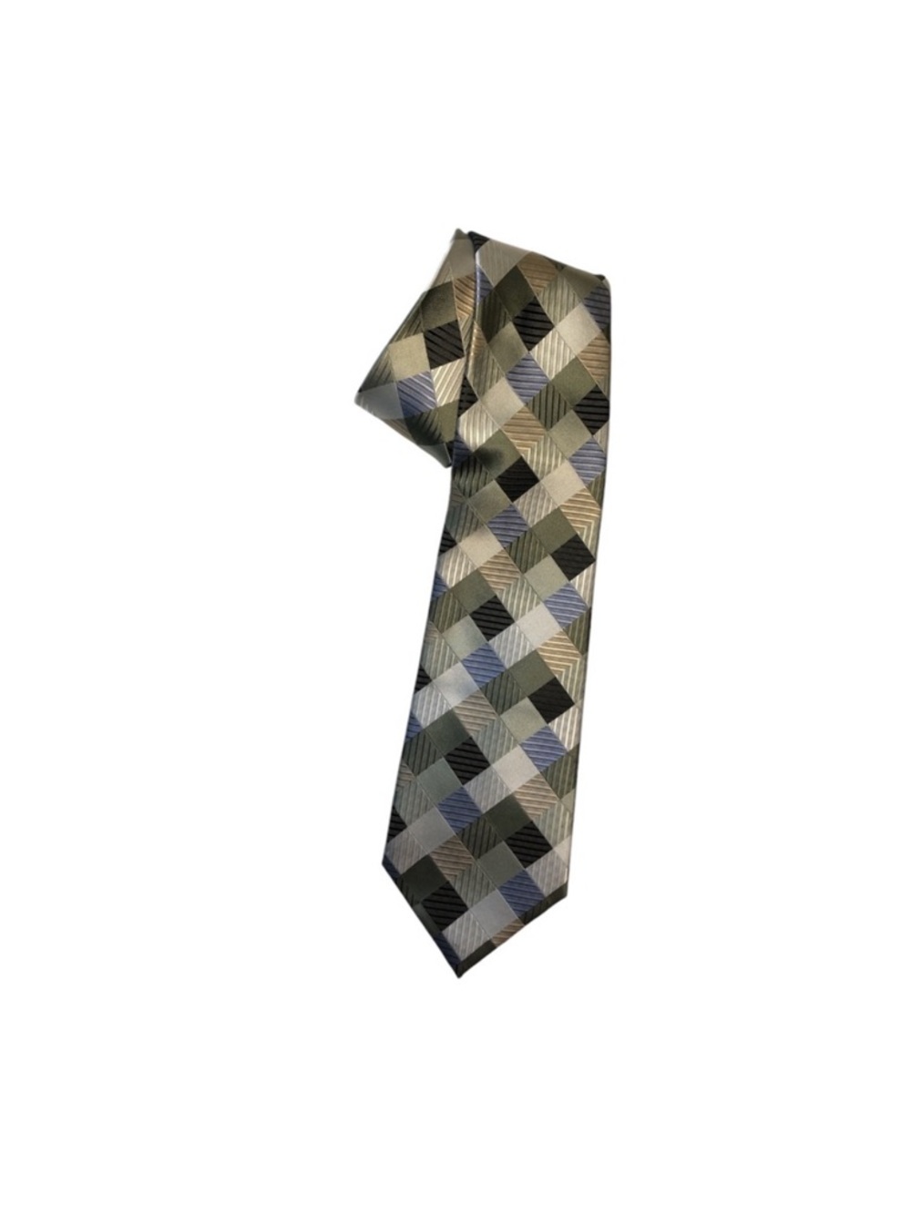 Geoffrey Beene Diamond Pattern Men’s Silk Tie EUC